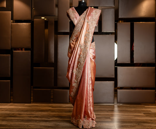 PEACH HANDCRAFTED KANJIVARAM SAREE SS-1134