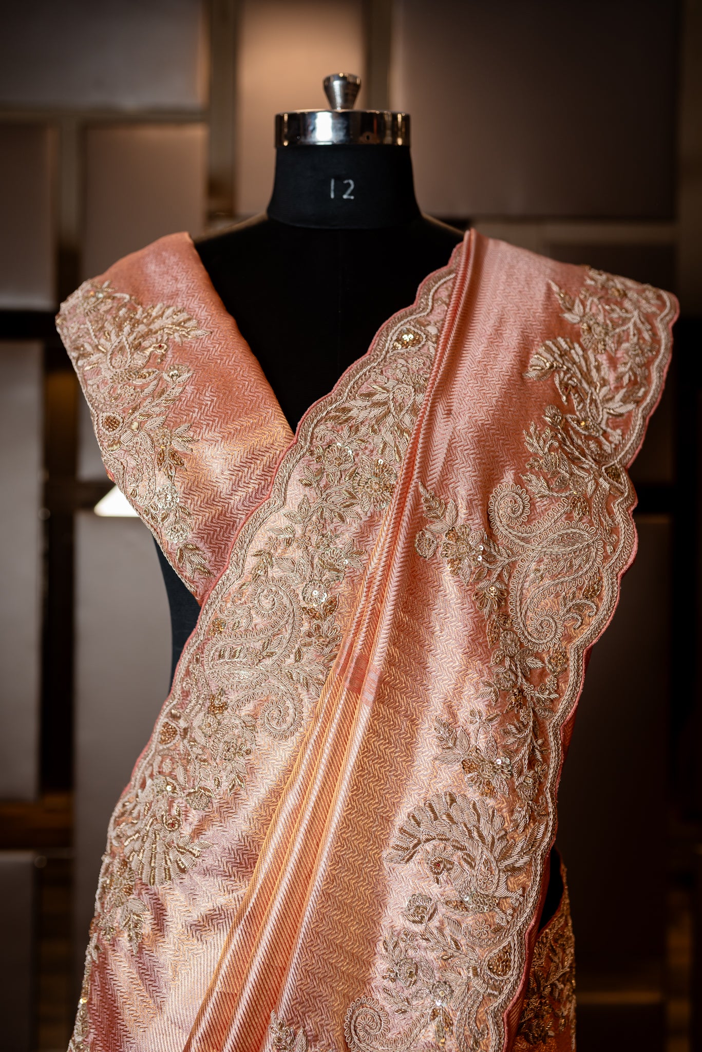 PEACH HANDCRAFTED KANJIVARAM SAREE SS-1134