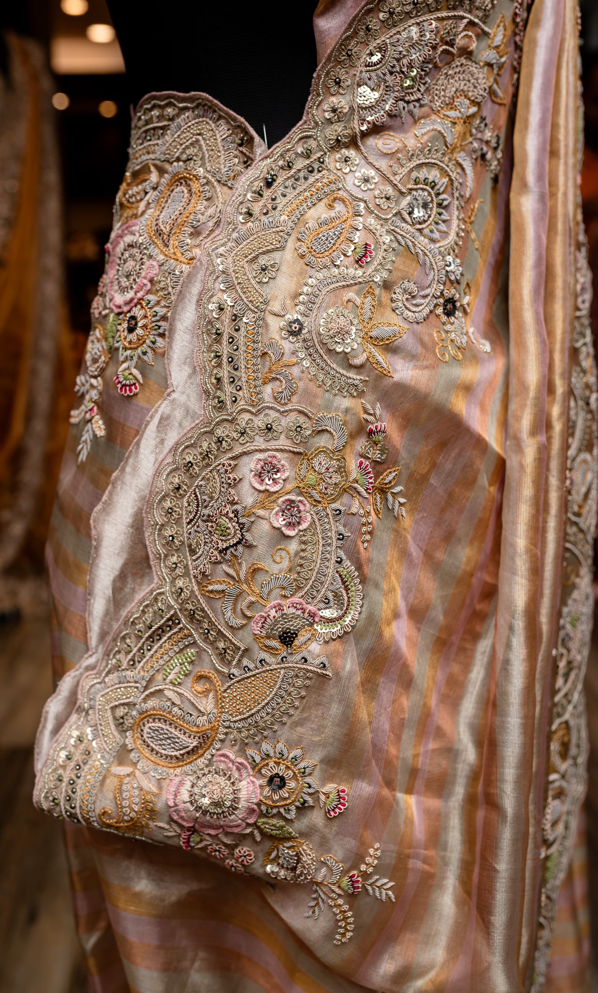 LUXURY HANDCRAFTED PURE TISSUE SAREEE SS-1068