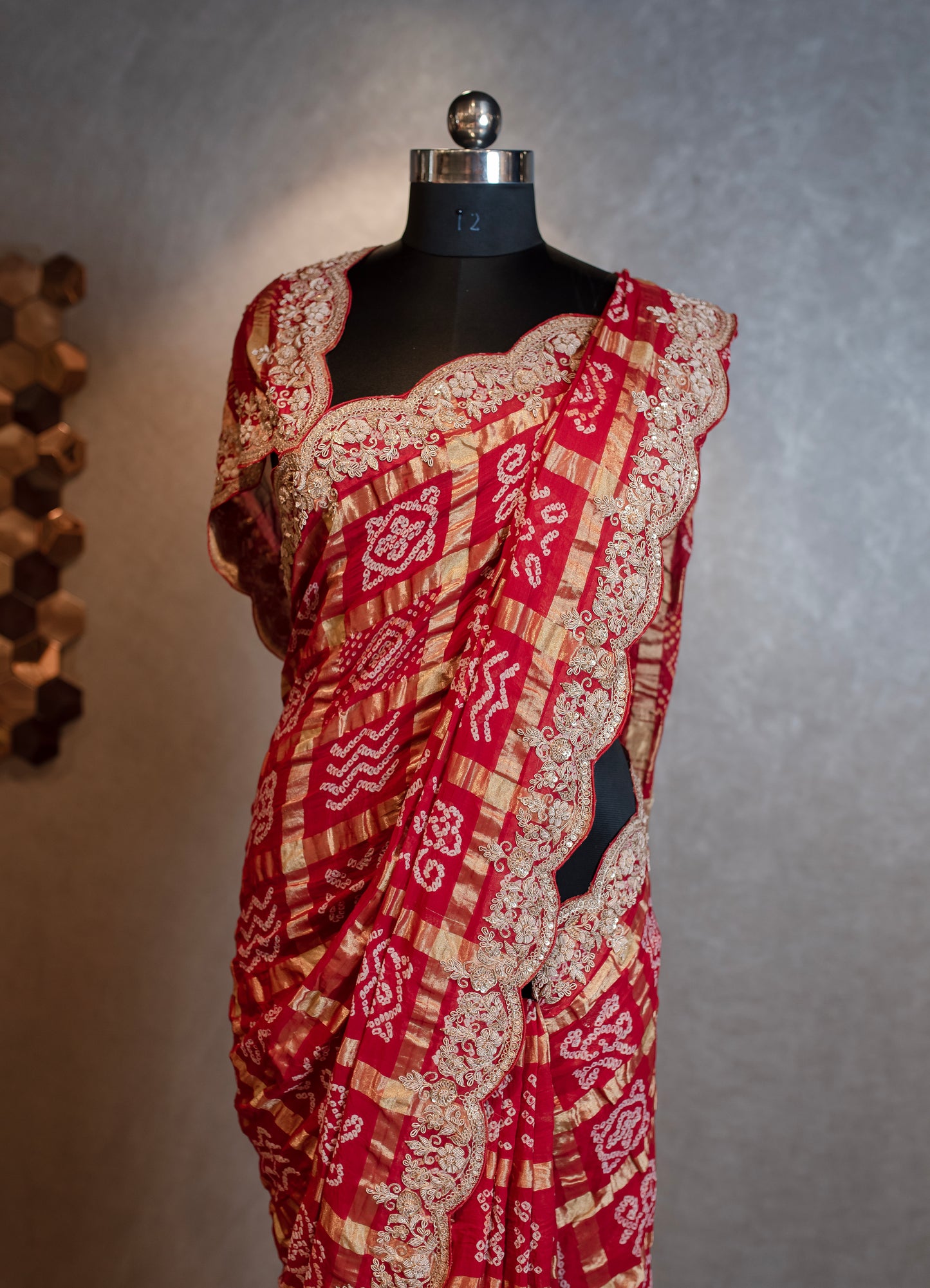 RED WOVEN GHARCHOLA SAREE GH-315