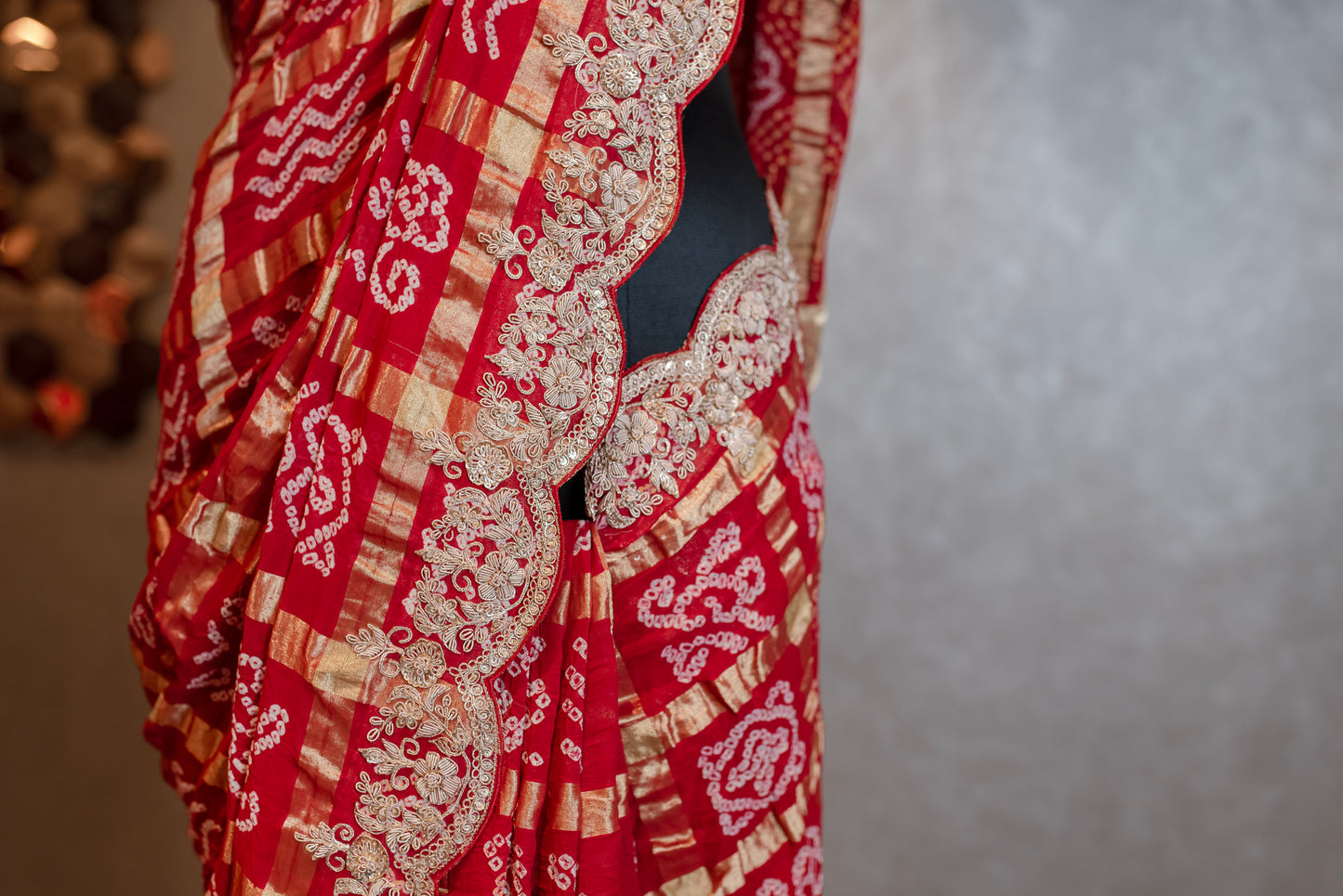 RED WOVEN GHARCHOLA SAREE GH-315