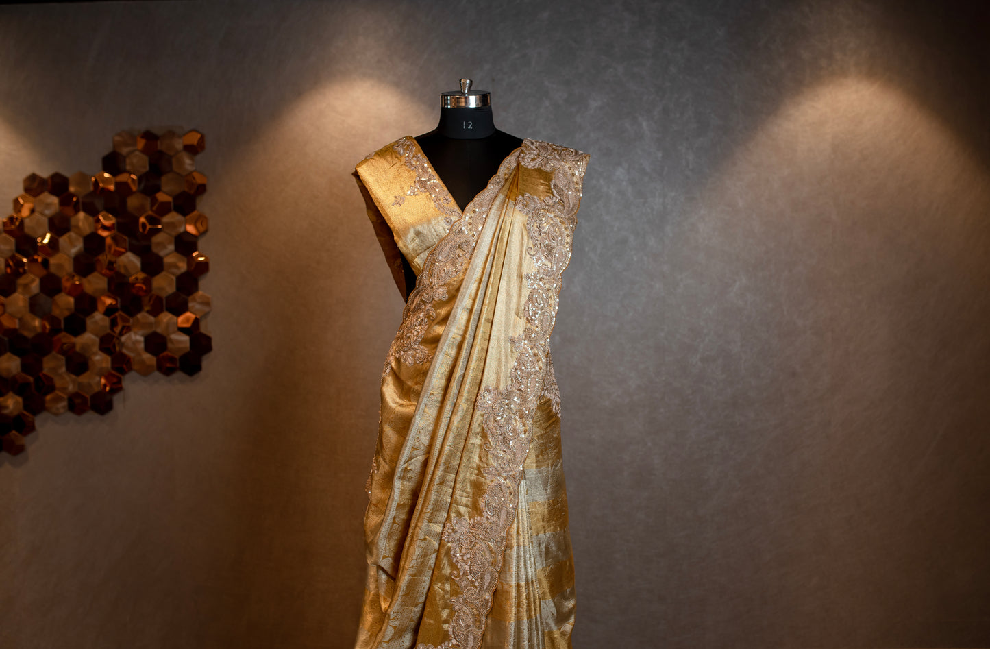 GOLD EMBROIDERED KANJIVARAM SAREE SS-1026