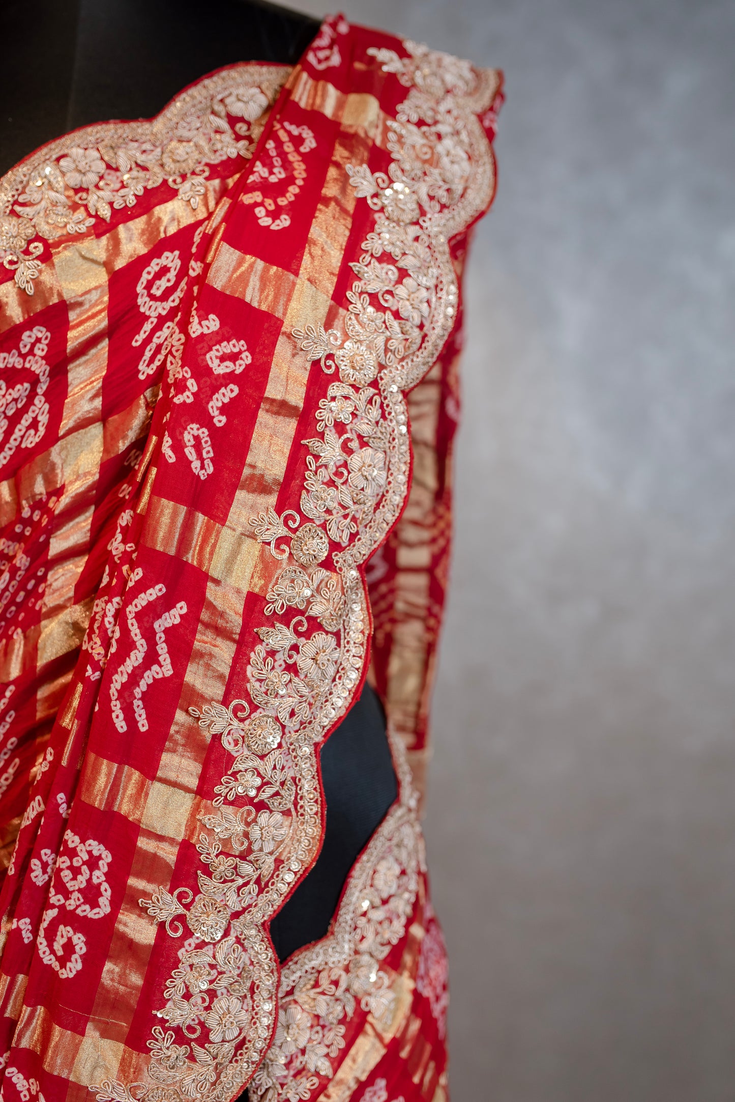 RED WOVEN GHARCHOLA SAREE GH-315